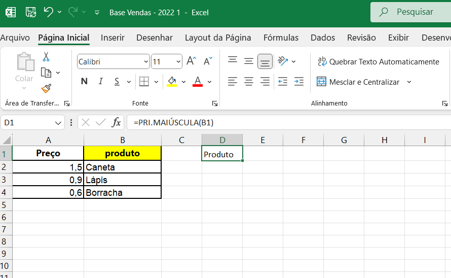 Como Mudar a Primeira Letra da Palavra no Excel