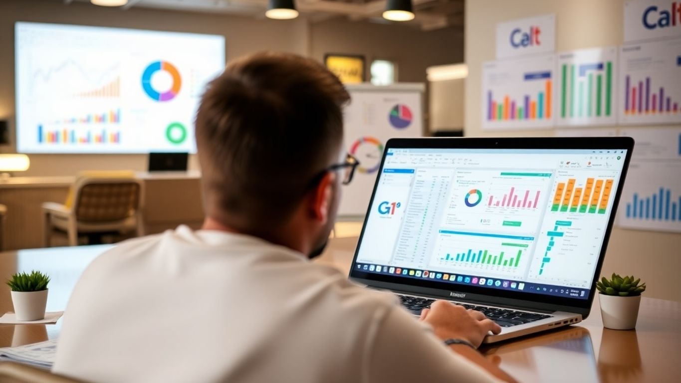 Pessoa trabalhando com Excel e Power Query.
